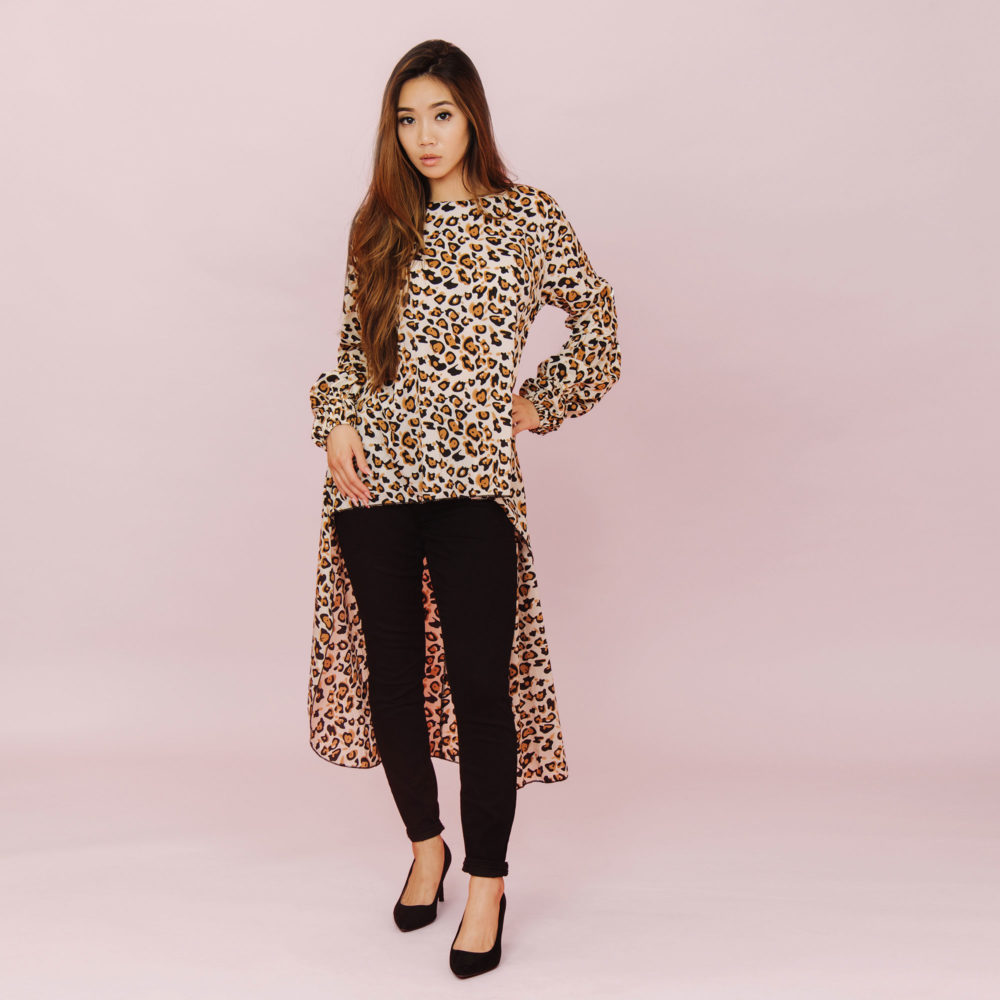 LEOPARD FISH TAIL BLOUSE TOP
