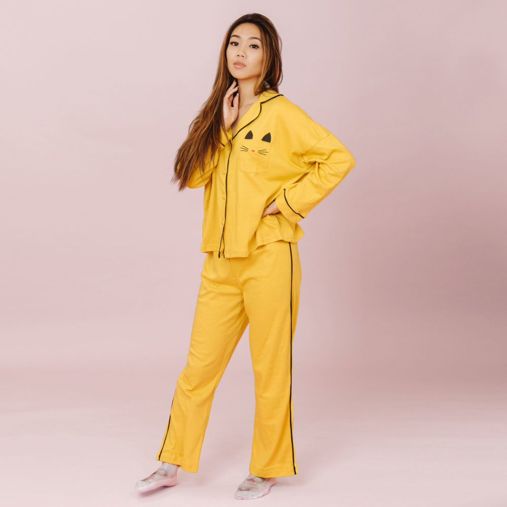 MELLOW YELLOW SLEEPY CAT PJ'S