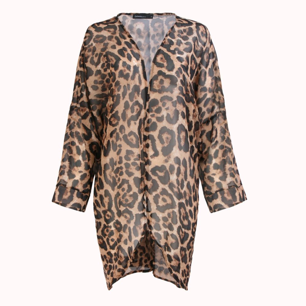 LEOPARD CHIFFON KIMONO