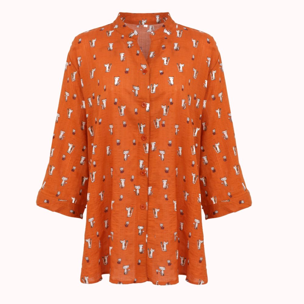 BURNT ORANGE KITTEN TUNIC